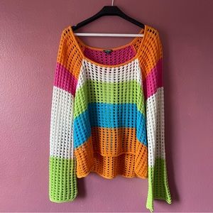 Wild Fable Crochet Sweater 70’s Bright Sweater XXL